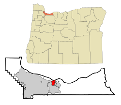Multnomah County Oregon Incorporated and Unincorporated areas Fairview Highlighted